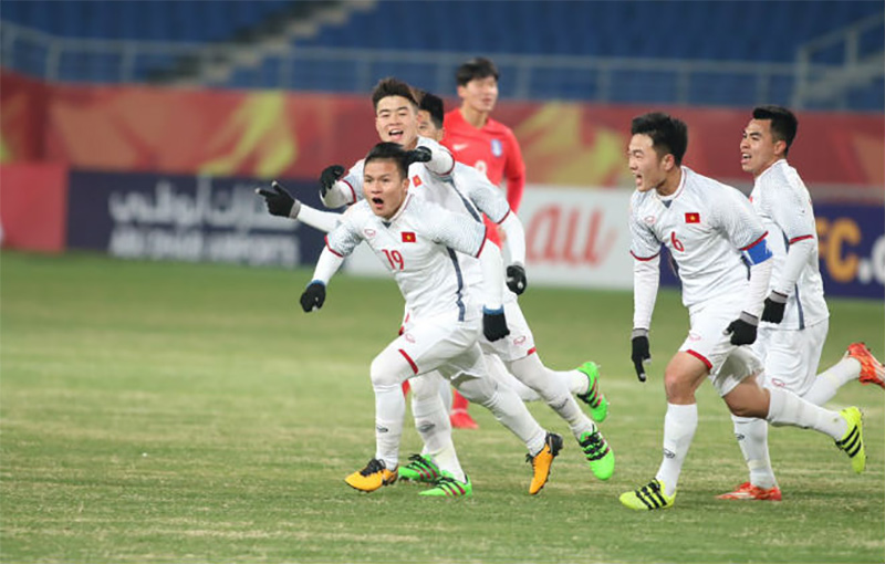 U23 Việt Nam ghi bàn vào lưới U23 Hàn Quốc